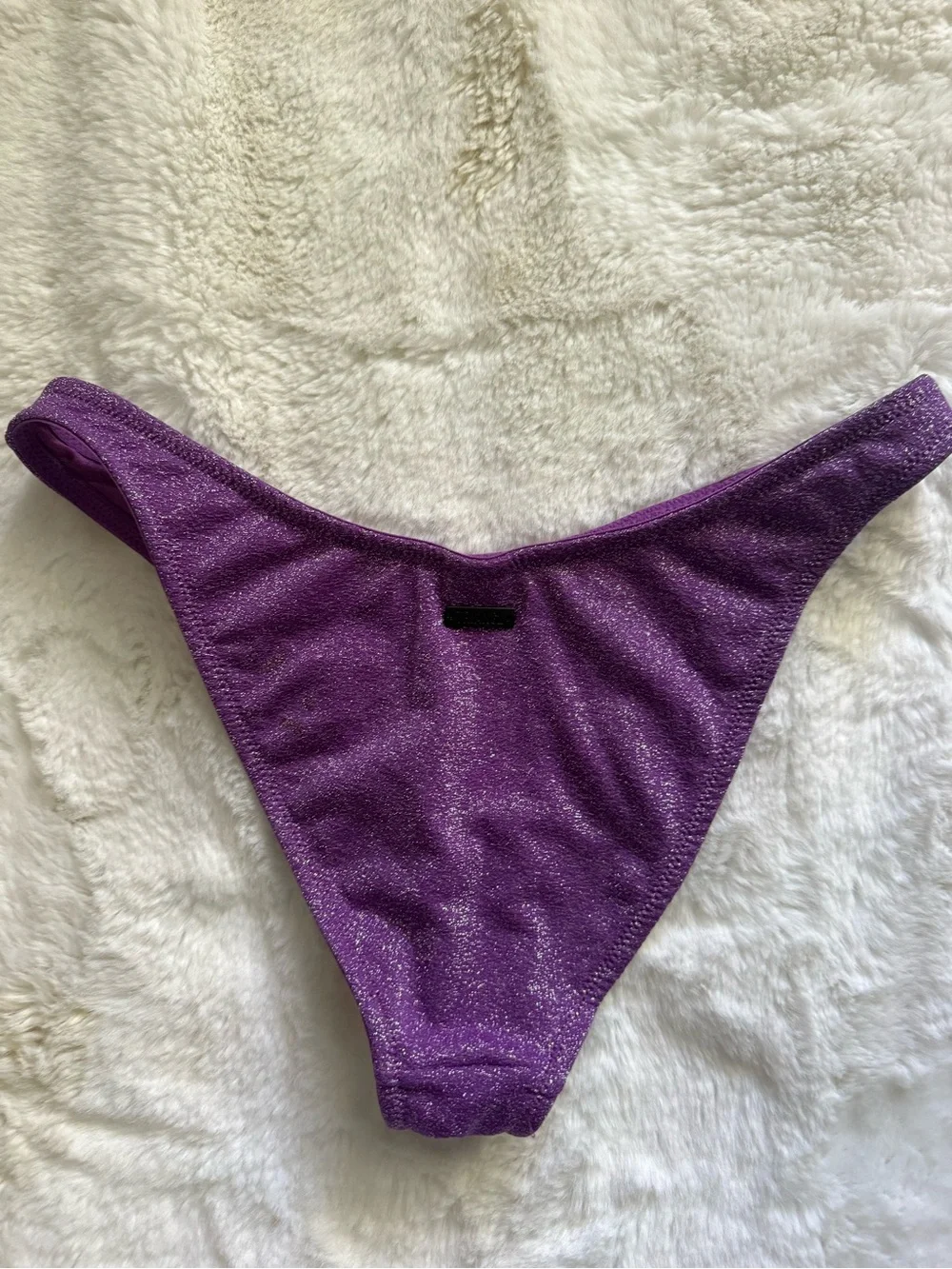 NWT triangl swimwear Mica Shimmery Purple Lurex Bikini Bottoms